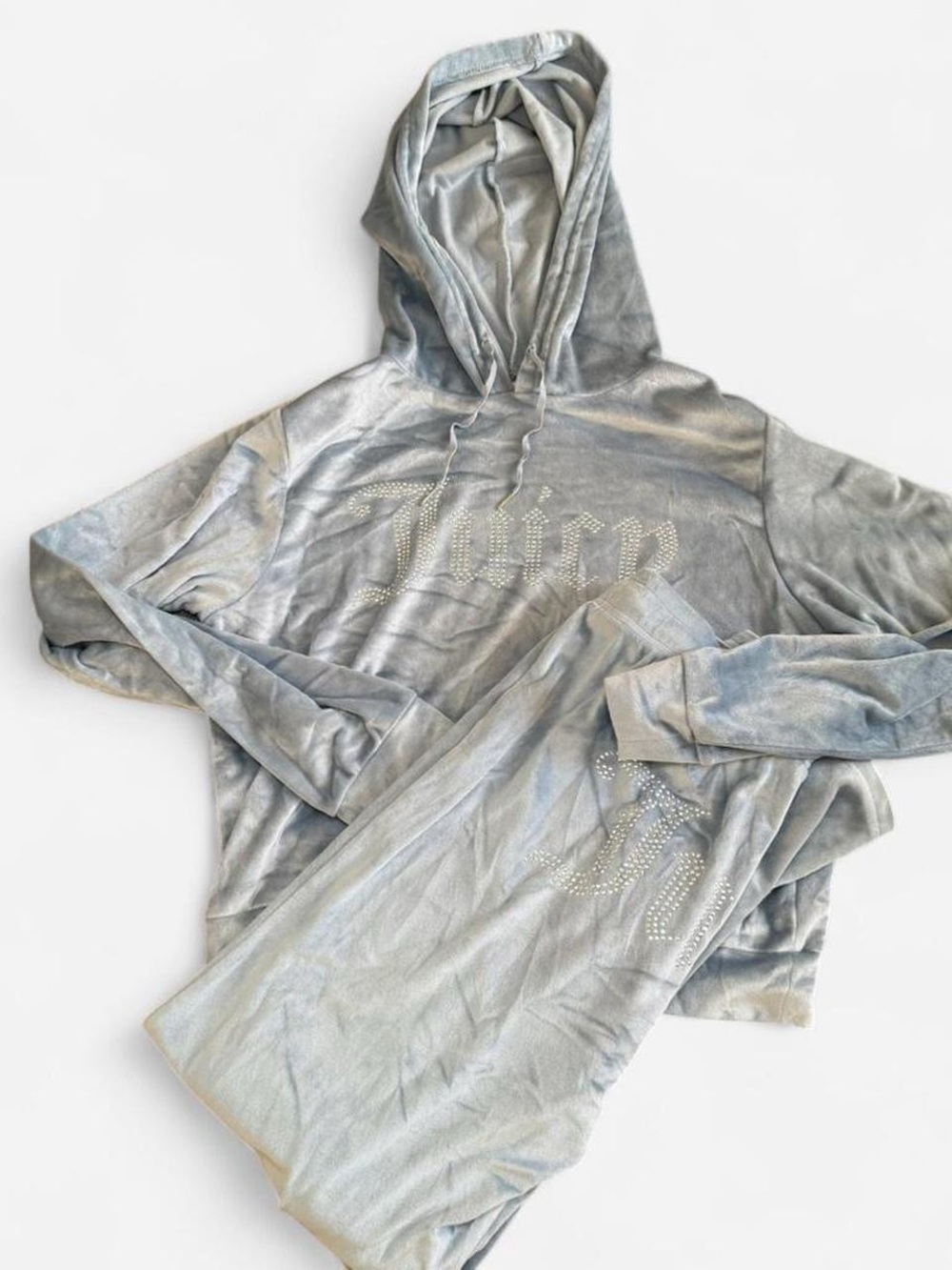 Juicy Couture light blue Velour Hooded Sweater